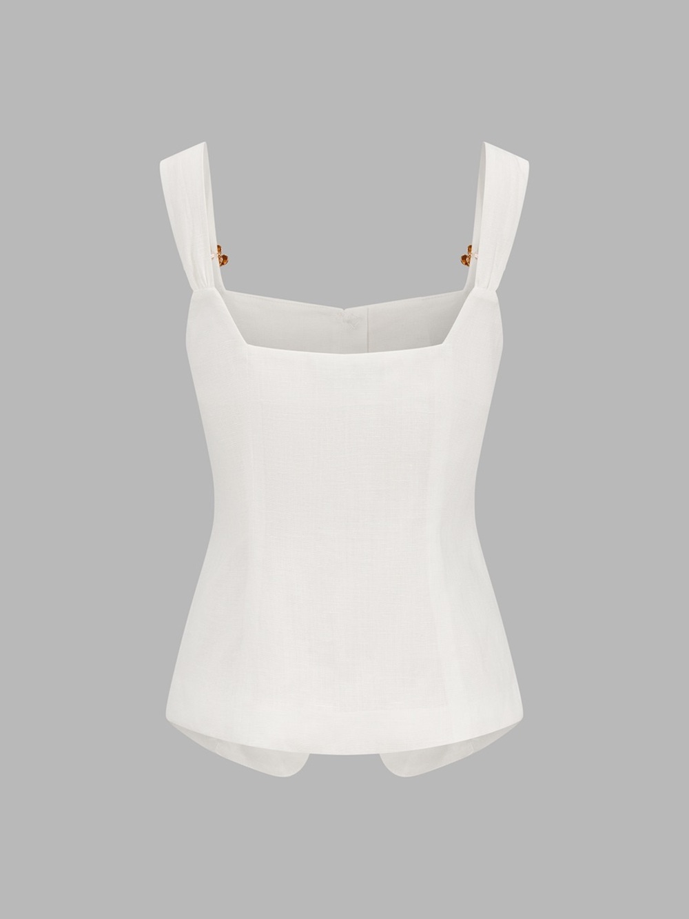 Commense Linen Blend Metal Detail Cami Top - Picture 3 of 5